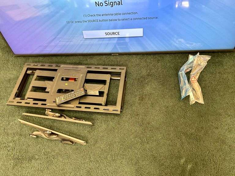 65” Samsung TV with Wall Mount and Legs with Remote