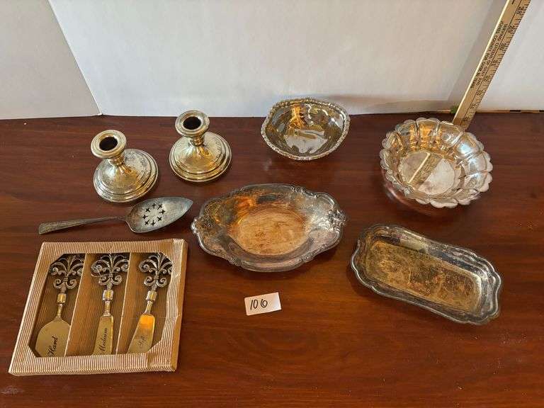 10 pc Silver plated and Tin Set (Located in ds back room)