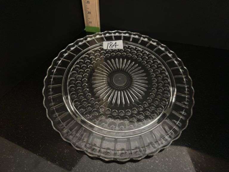 Table runner, tray, cake plate and pie plate )located in kitchen)