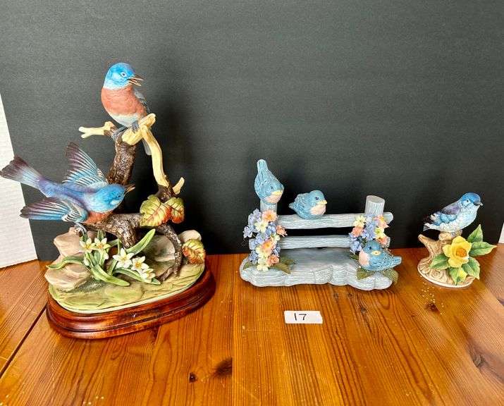 3pc Blue Bird Figurines (Located in Dining Room)
