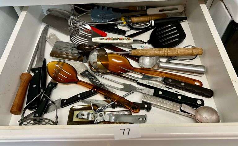 Drawer Lot of Kitchen Utensils (Located in Kitchen)