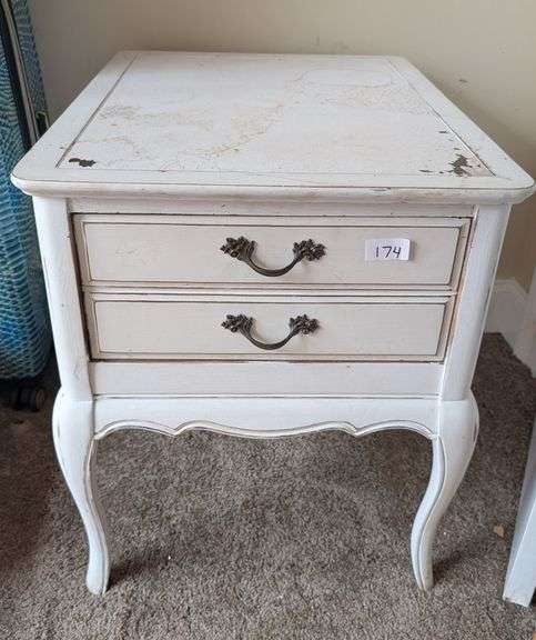 Vintage 1 drawer side table,20" x 28"x24"tall, some damage on top(located in DS front bedroom)