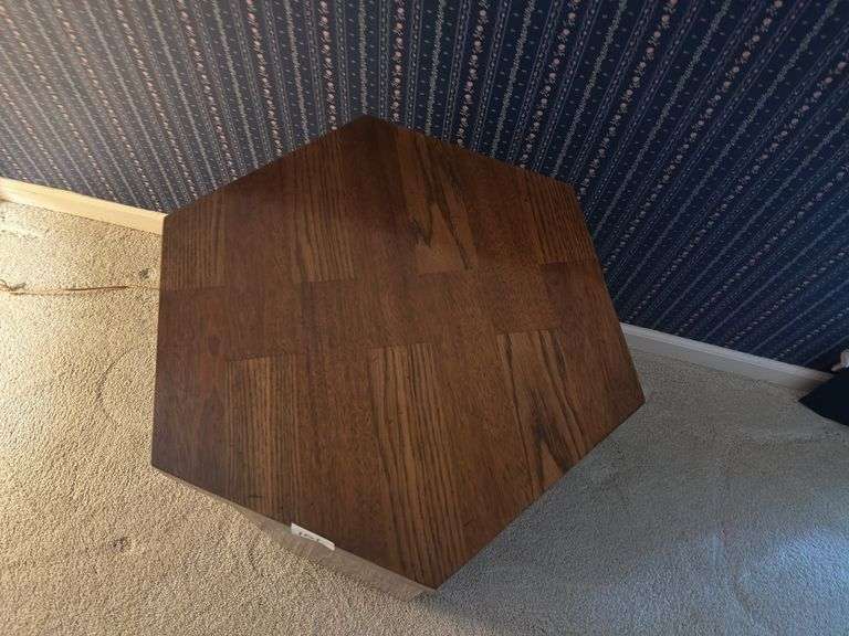 Octagon End table, 23"x 21"x24" tall (located in navy bedroom)