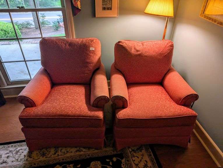 2 pc. Matching Arm chairs, 34"tall, 36" wide(located in living room)