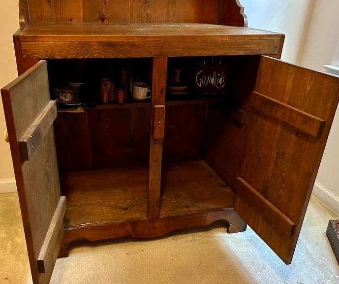 Cupboard Stepback Hutch 75”x37.5”x22 3/8” (Contents Not Included) (Located in Bedroom to the Left)