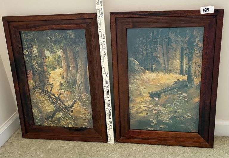 2 pc Framed, Signed Art (Located Left Bedroom)