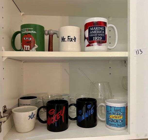 2 Shelf Lot of Cups (Located in Kitchen)
