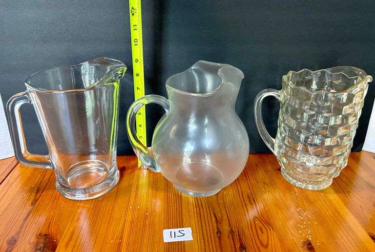3pc Glass Pitchers (Located in Kitchen)