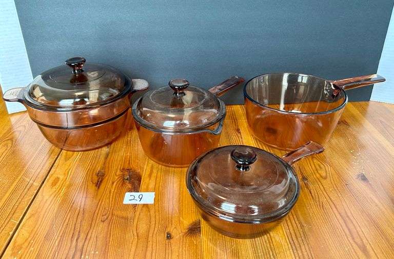 4pc Vision Glass Cooking Pots (Located in Kitchen)