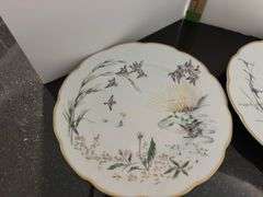Set of 4 Haviland Limoges porcelain plates, Theater of Seasons (located in dining room) boxes & pape