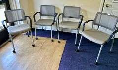 4pc Rolling Office Chairs 32.5” Tall