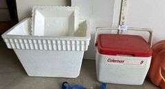 Coolers, Light-Up Pumpkins, Reusable Tote and Hot Dog Machine (Located Garage)