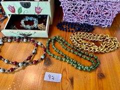 Jewelry Lot of Necklaces, Bracelets, Jewelry Box and More