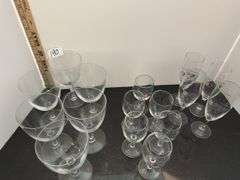 Wine, port and champagne glasses (located in kitchen)