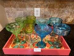 8 pc margarita glasses and serving tray (located in kitchen)
