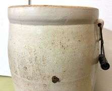 Acorn Wares Pottery Co Crock/Butter Churn (Has Chips and Wear) (Located Basement Section 2)