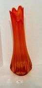 Large Slag Glass Orange Vase (Located Near Dining Room)