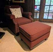 Armchair,40" tall with matching ottoman,30"x21"x19"tall(located in family room)