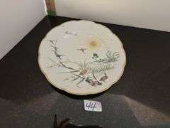 Set of 4 Haviland Limoges porcelain plates, Theater of Seasons (located in dining room) boxes & pape