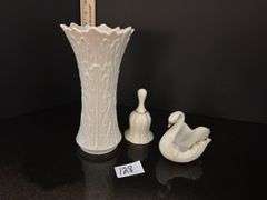 Lenox vase, bell and swan (located in dining room)