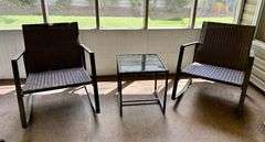 3pc Patio Rockers with Side Table (Located Back Patio)