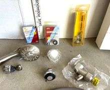 Toilet Seat, Adjustable Wrench, Sink and Faucet Parts and More (Located Garage)