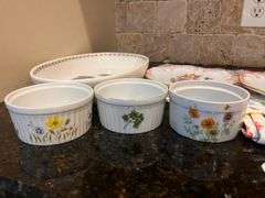 Floral and fruit dishes and placements (located in kitchen)