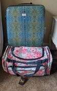 Large Aimee Kestenberg suitcase 19"x11"x30.5"tall and N Girl travel bag (located in ds front bedroom