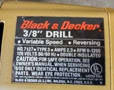 Black & Decker 3/8” Drill (Located Garage)