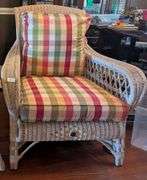 The Championship Wimbledon wicker chair, 36"x42"x39" tall(located in living room) matching lots 13,2