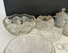 9pc Clear Glass Bowls and More (Located in Master Bedroom)