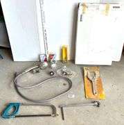 Toilet Seat, Adjustable Wrench, Sink and Faucet Parts and More (Located Garage)