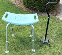 2 pc Carex Stable Cane and Shower Chair (Located Garage)