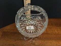 Vintage cut glass crystal basket (located in dining room)