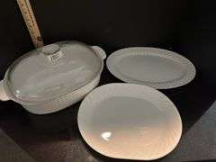 Casserole dish and trays (located in kitchen)