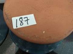 Pottery bowl and pottery covered casserole (located in kitchen)