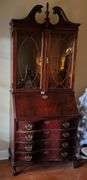 Lighted Secretary desk cabinet, 34.5"x16"x84"tall(located in living room)