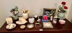 Lot of Artificial Flowers, Clock and More (Located in Bedroom to the Right)