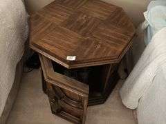 Octagon end table, 25"x25"21.5"(located upstairs)