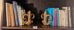 Matching Bookends bookshelf lot-A Survey of French Literature and more, some damage to books(master 