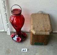 2 pc Hummingbird Feeder and Window Suction Cup Bird House (Located Garage)
