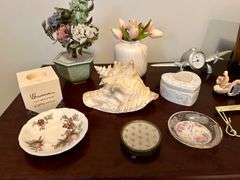 Lot of Artificial Flowers, Clock and More (Located in Bedroom to the Right)