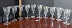 10 pc.Candlelight pattern Ice tea glasses and wine glasses(located in dining room)