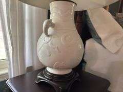 White lamp, 29" tall (located in master bedroom)