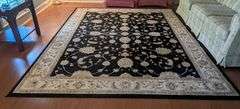 Bazaar Heirloom Black decorative rug, 7'x10' (located in living room)