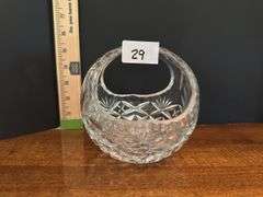 Vintage cut glass crystal basket (located in dining room)