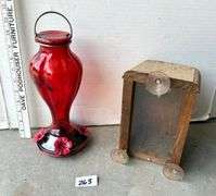 2 pc Hummingbird Feeder and Window Suction Cup Bird House (Located Garage)