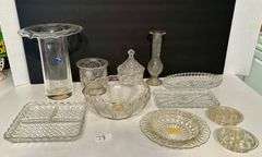 10pc Clear Glass Vases and More (Located in Master Bedroom)