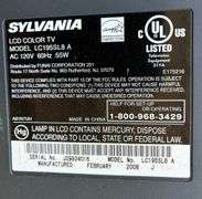Sylvania LCD TV, 19” (Located Garage)