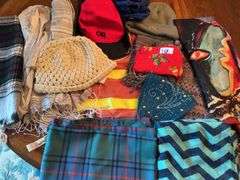 Scarves and hats  (located in dining room)